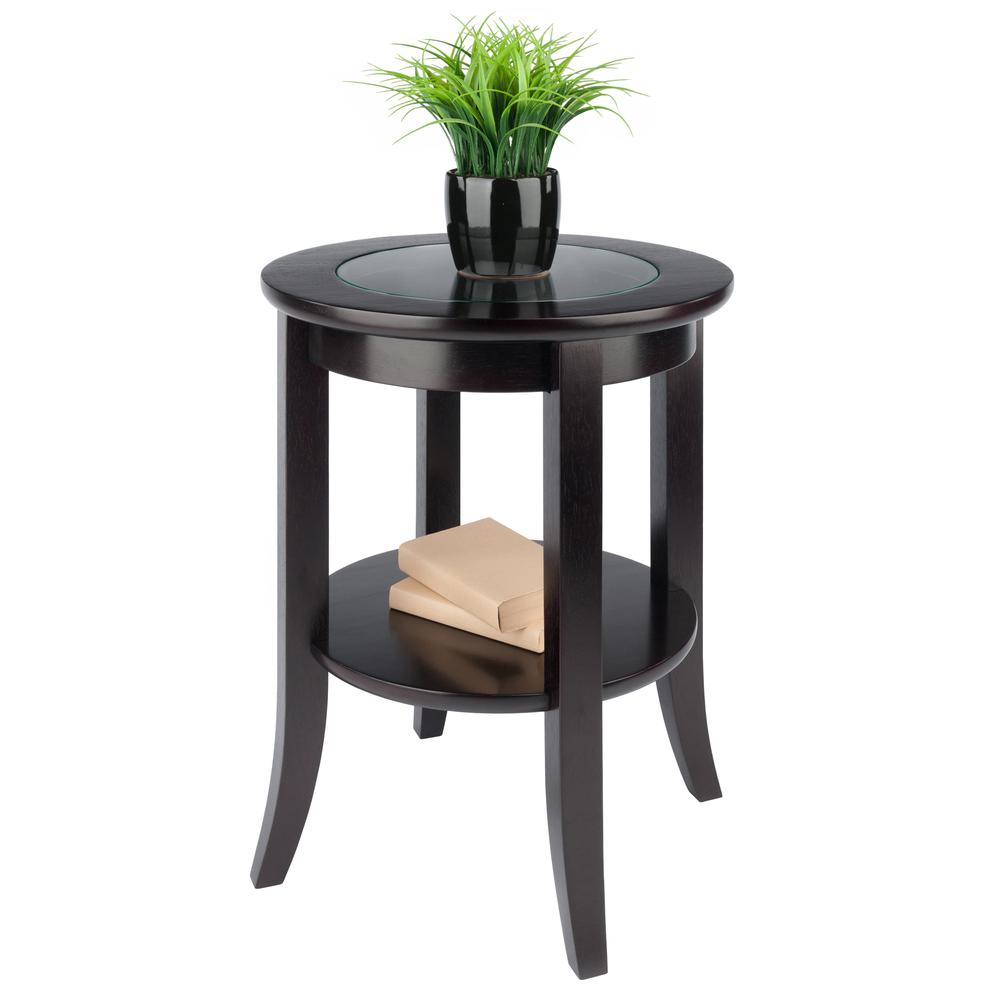 Genoa End Table, Glass Inset, one shelf. Picture 9