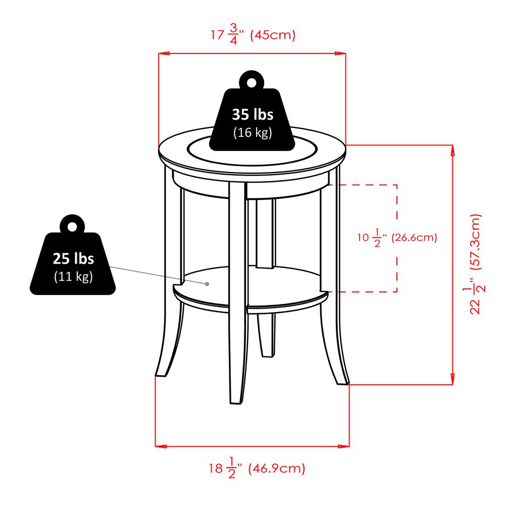 Genoa End Table, Glass Inset, one shelf. Picture 10