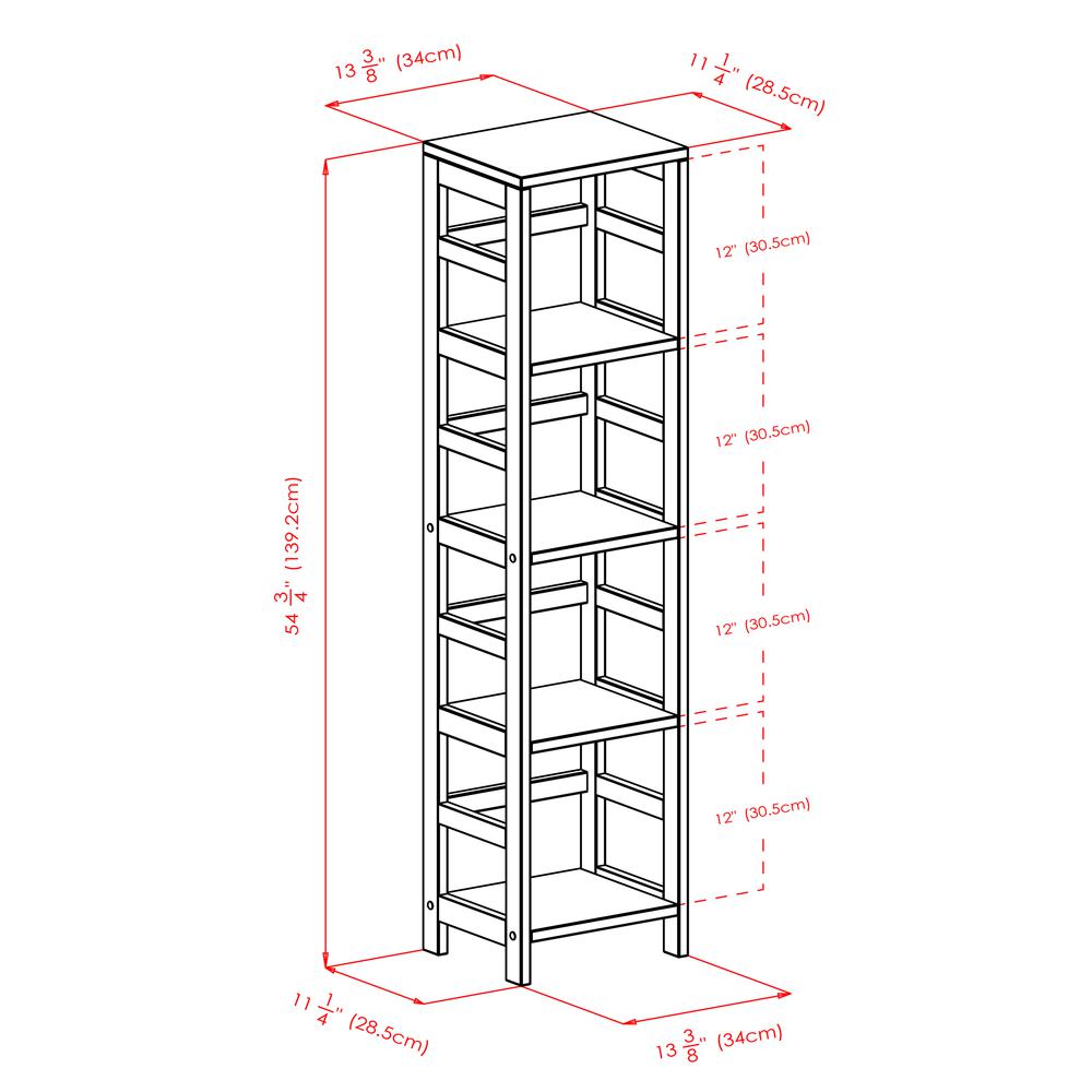 Capri 4-Section N Storage Shelf with 4 Foldable Black Fabric Baskets. Picture 2