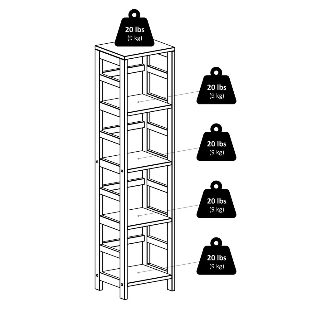 Capri 4-Section N Storage Shelf with 4 Foldable Black Fabric Baskets. Picture 3