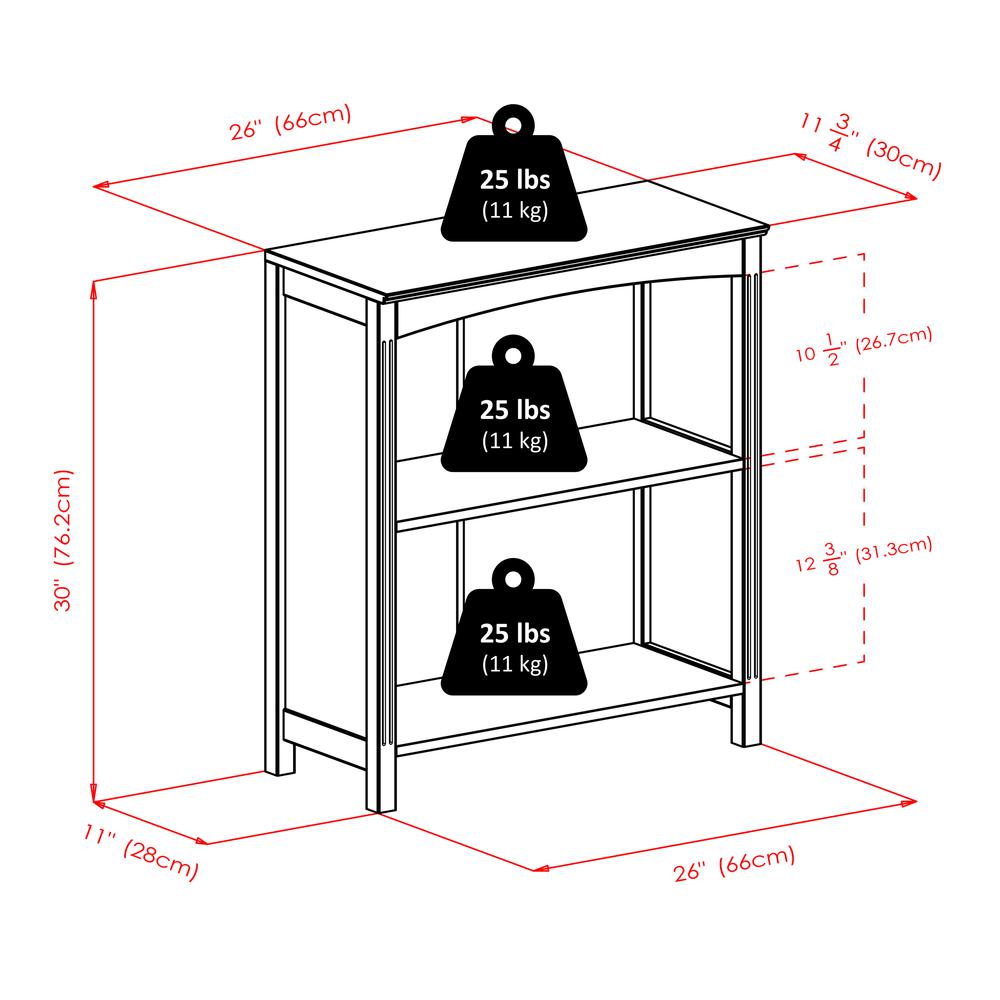 Terrace Storage Shelf 3-Tier 26" wide in Espresso. Picture 9