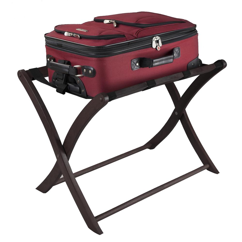 Scarlett Luggage Rack Espresso, 26.5 x 18.7 x 20, Dark Espresso. Picture 4