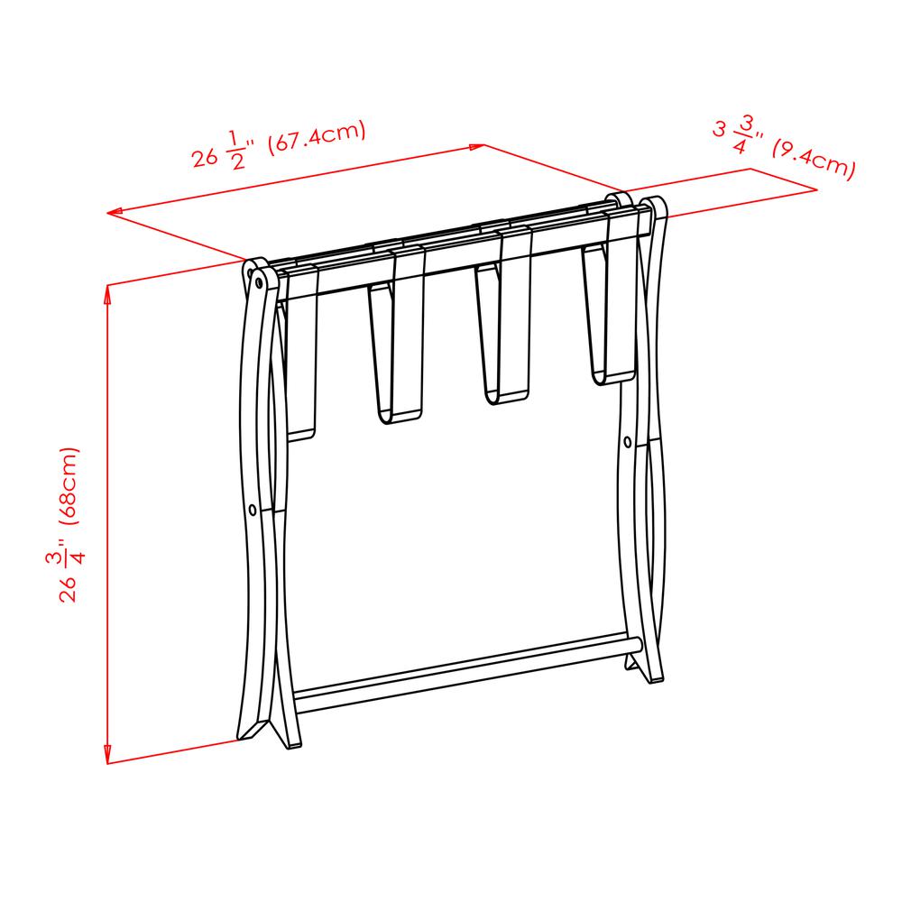 Scarlett Luggage Rack Espresso, 26.5 x 18.7 x 20, Dark Espresso. Picture 6