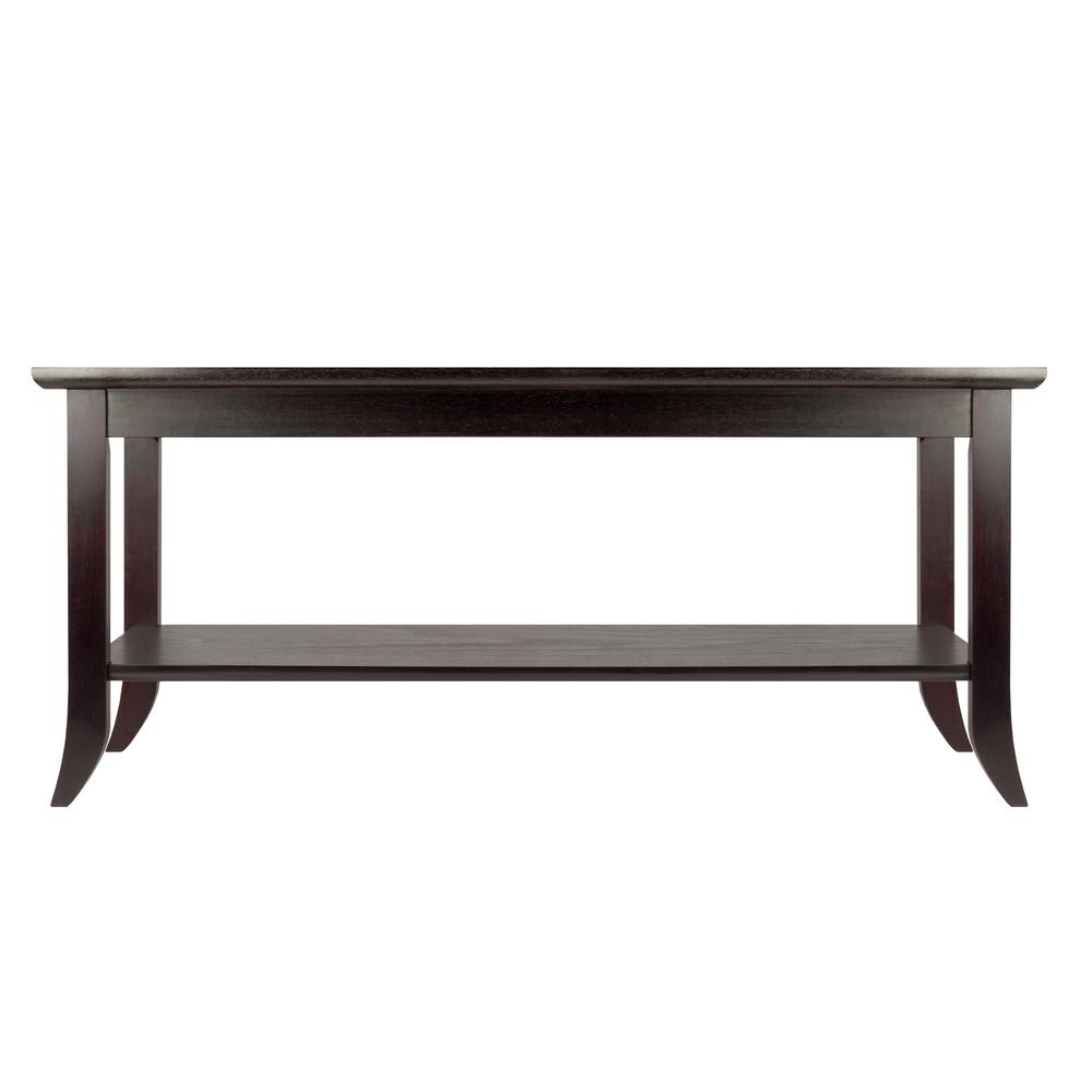 Genoa Rectangular Coffee Table with Glass top and Shelf. Picture 2