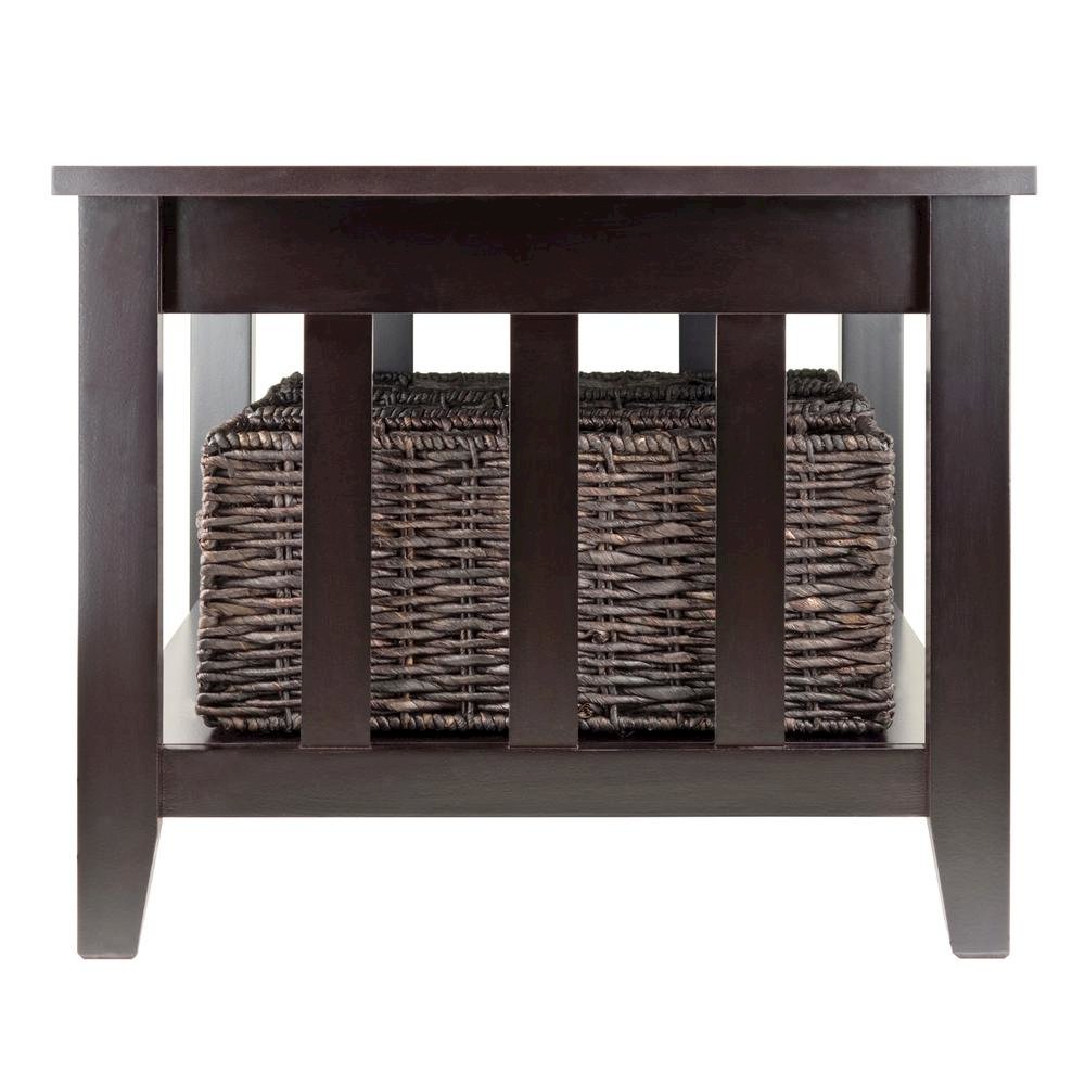 Espresso Coffee Table with Storage Baskets – Elegant Living Room Table. Picture 6