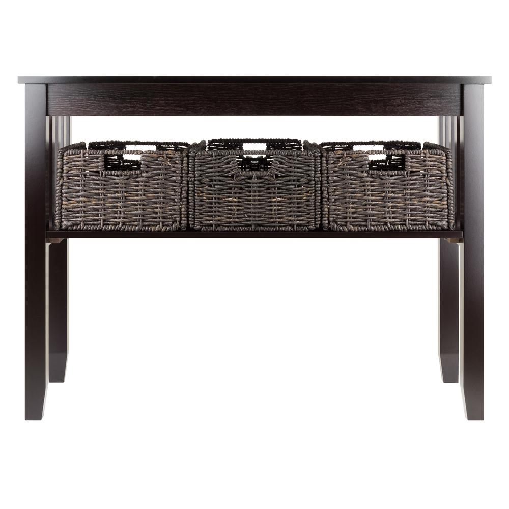 Morris Console Hall Table with 3 Foldable Baskets. Picture 4