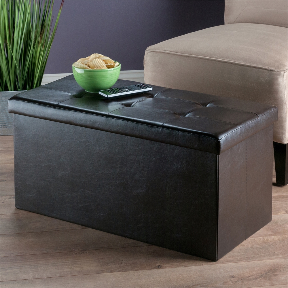 Ashford Ottoman with Storage Faux Leather. Picture 3