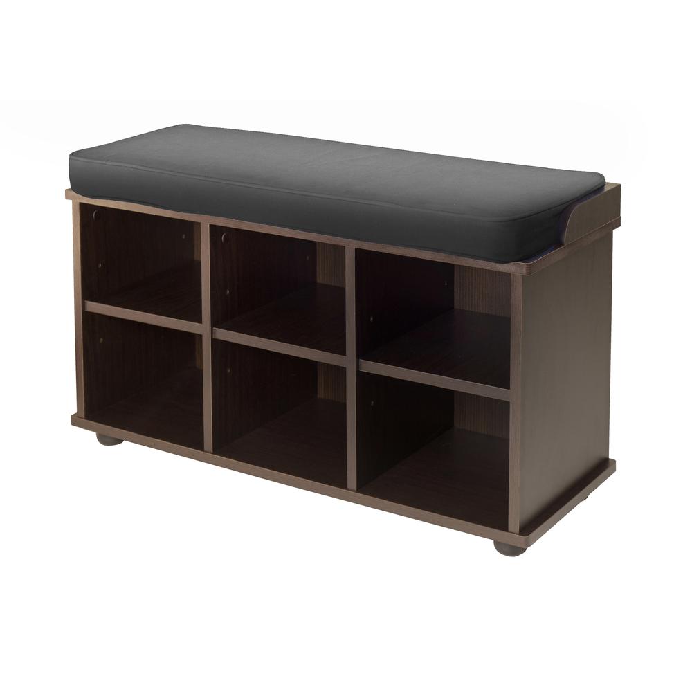 Townsend Bench with Black Cushion Seat. Picture 1