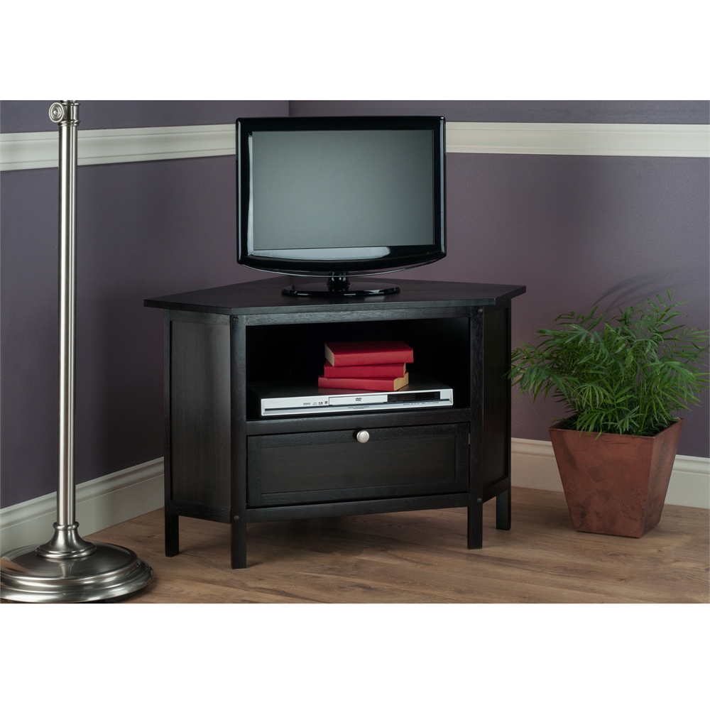 Zena Corner TV Stand Espresso. Picture 3