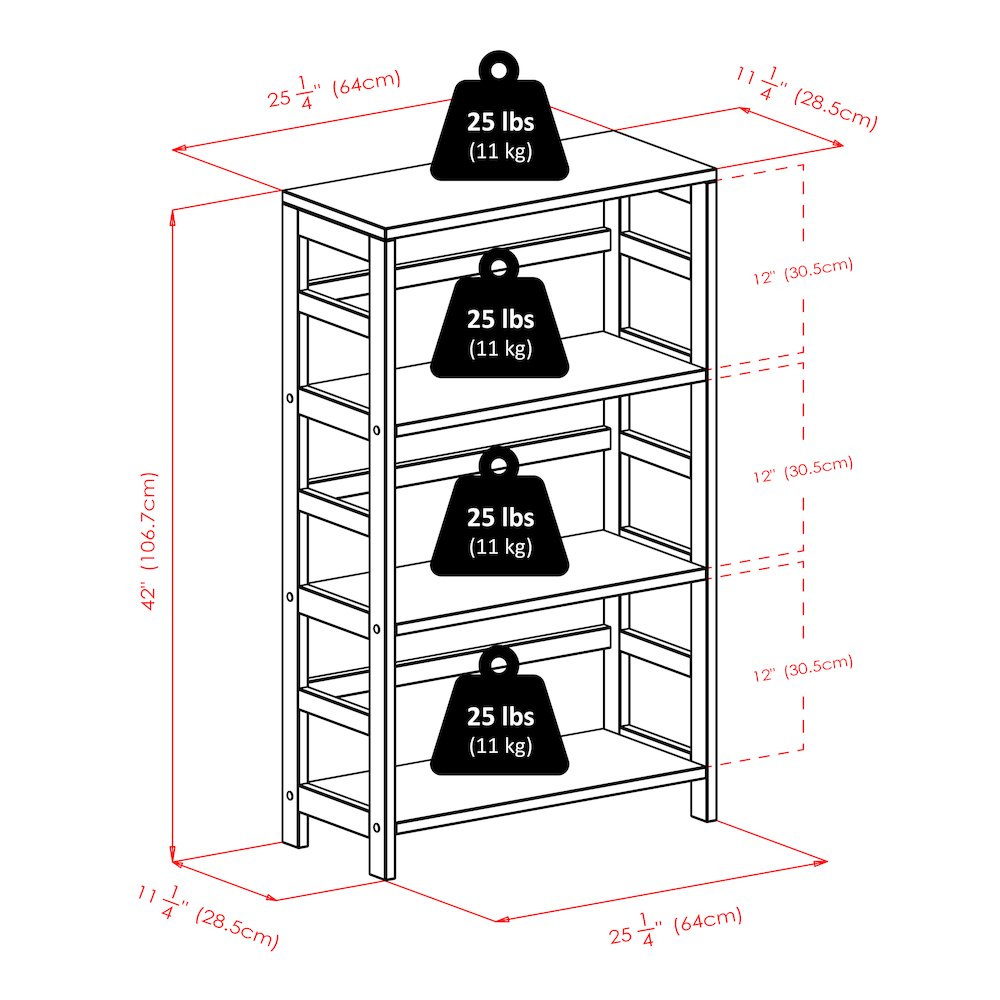 Leo 7-Pc Storage Shelf with 6 Foldable Woven Baskets, Espresso and Chocolate. Picture 8