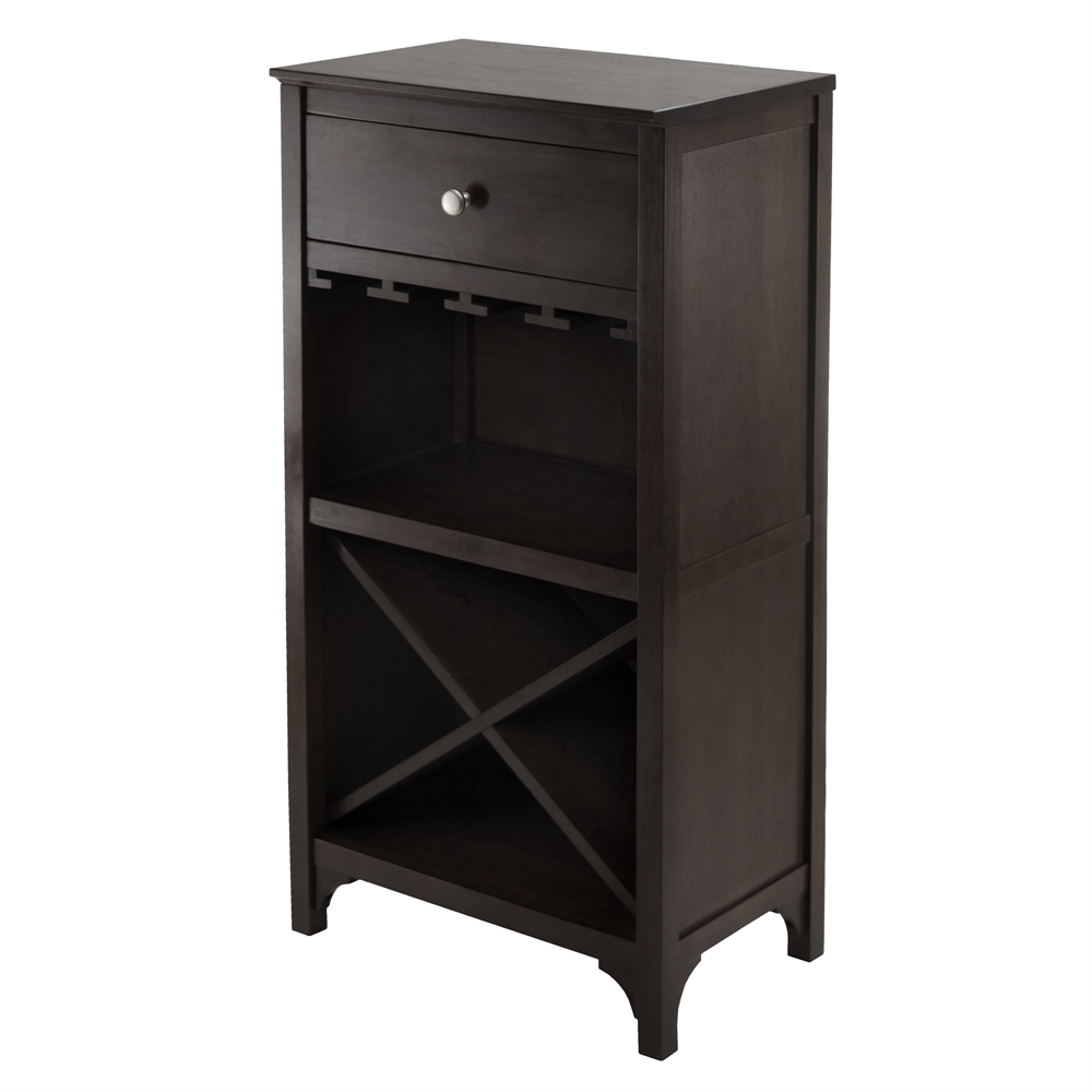 Ancona Modular Wine Cabinet with One Drawer, Glass Rack, X Shelf. Picture 1