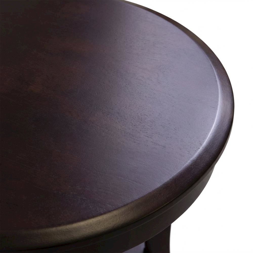 Round Accent Table, Brown, Drawer, Round Shelf, End Table. Picture 5