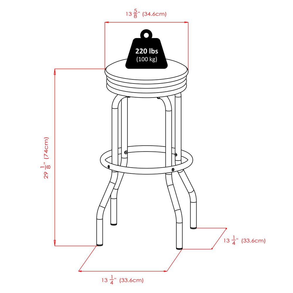 Summit 2-PC Swivel Stools with Faux Leather. Picture 6