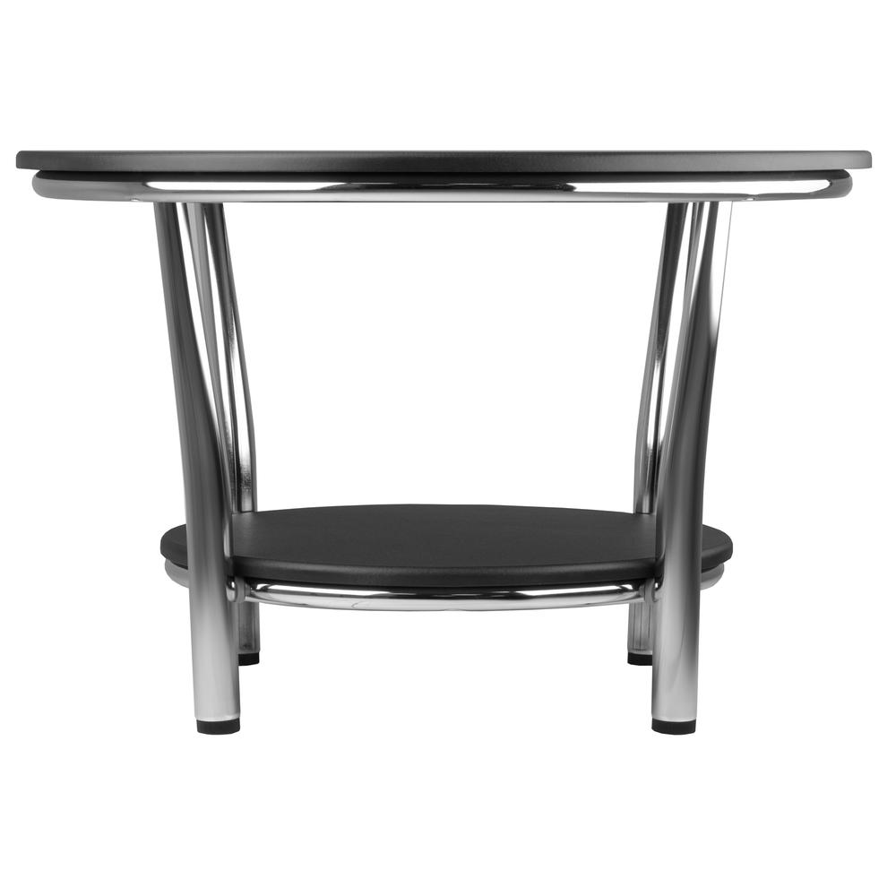 Maya Round Coffee Table, Black Top, Metal Legs. Picture 4