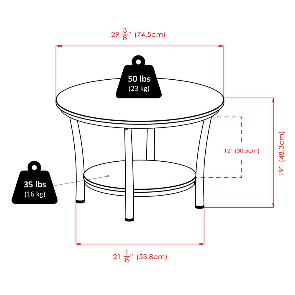 Maya Round Coffee Table, Black Top, Metal Legs. Picture 6