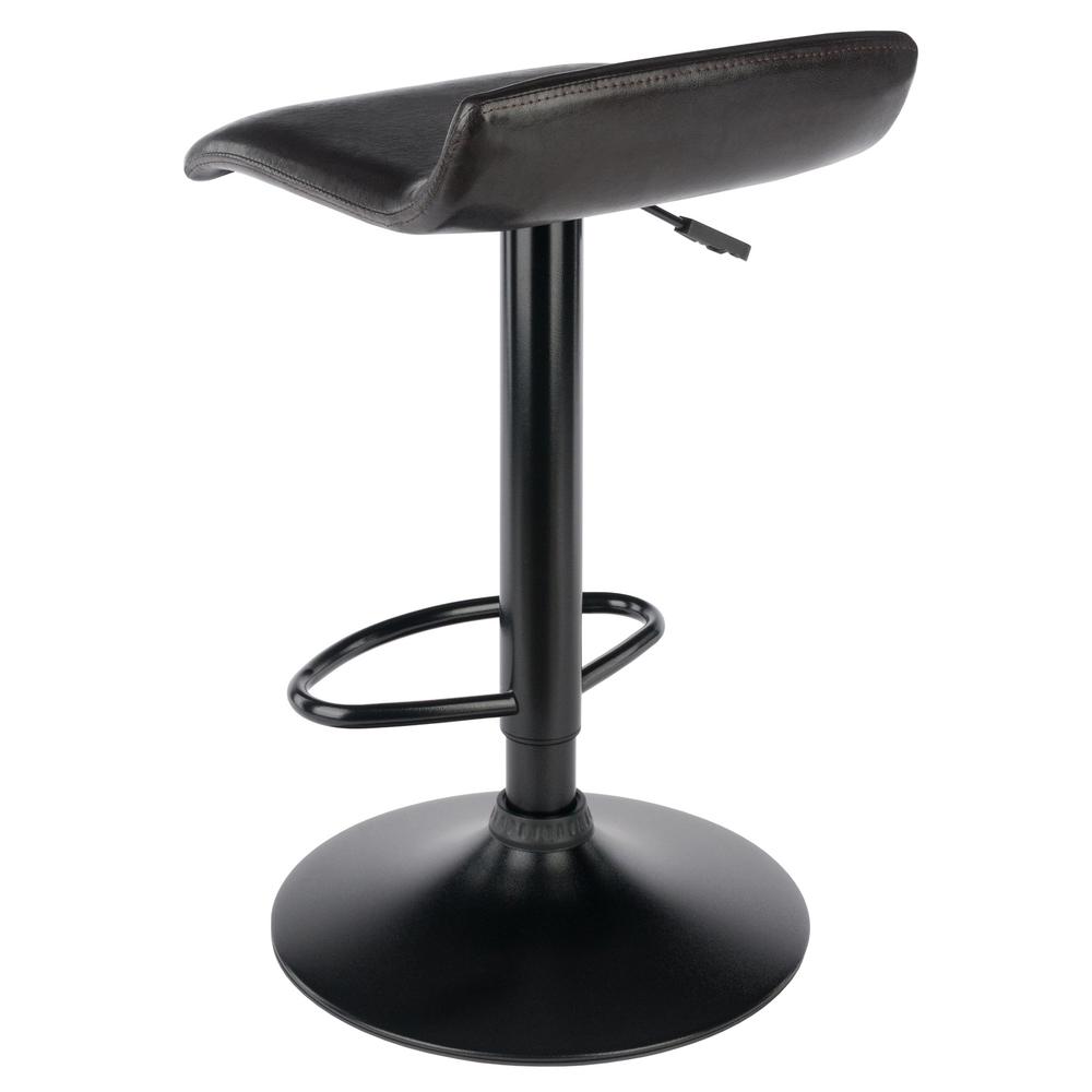 Paris Set of 2 Airlift Adjustable Swivel Stool with PU Leather Seat and Black Metal Base. Picture 6