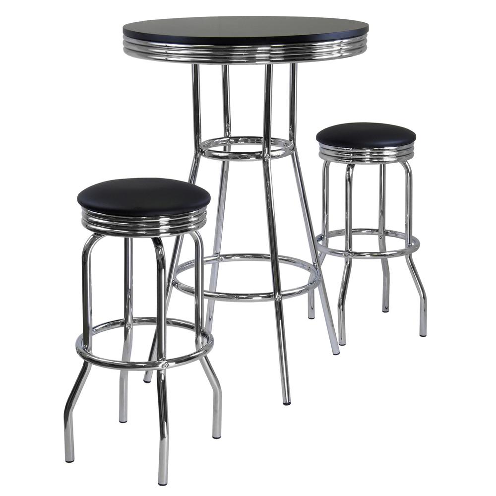 Summit 3pc Pub Table Set, includes 2 Swivel Stool. Picture 1