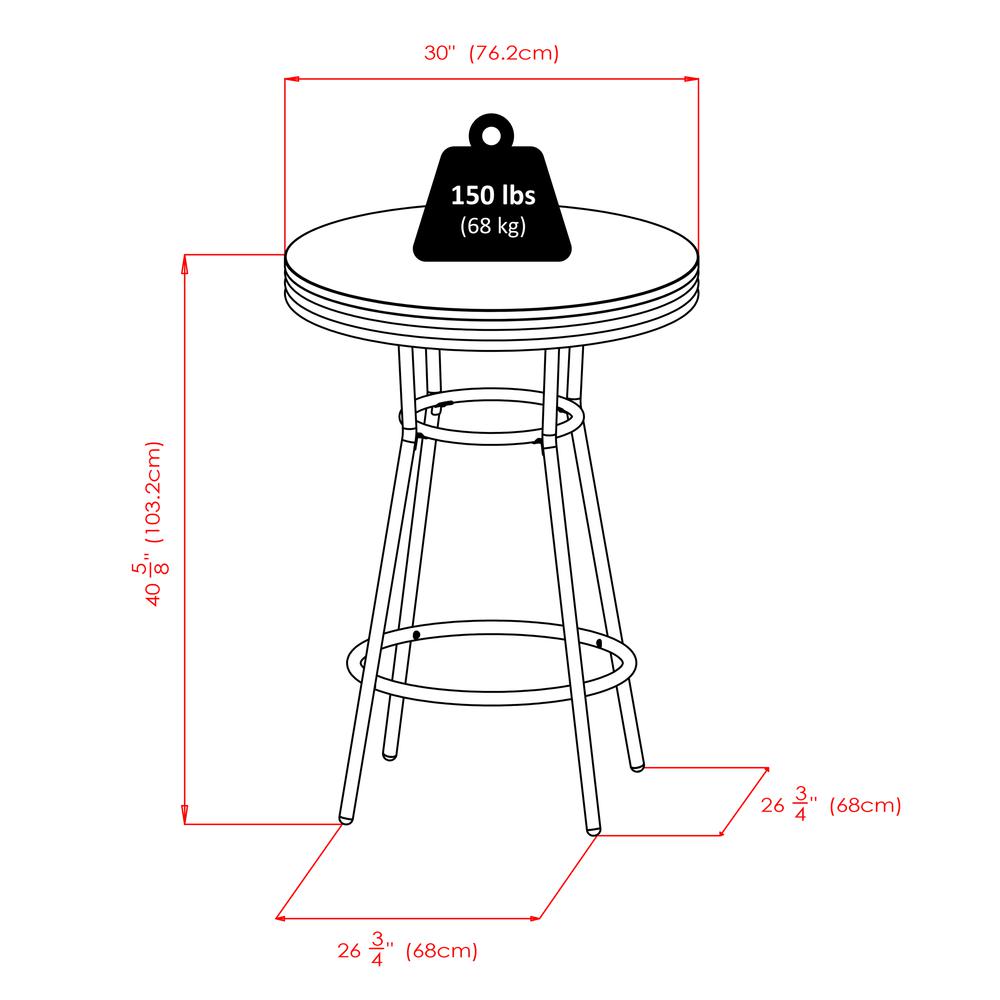 Summit 3pc Pub Table Set, includes 2 Swivel Stool. Picture 3