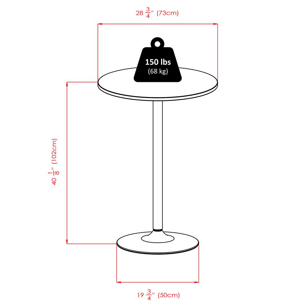 Spectrum,  3pc Pub Table Set, 28" Round Table with 2 L-Shape Airlift Stools. Picture 1