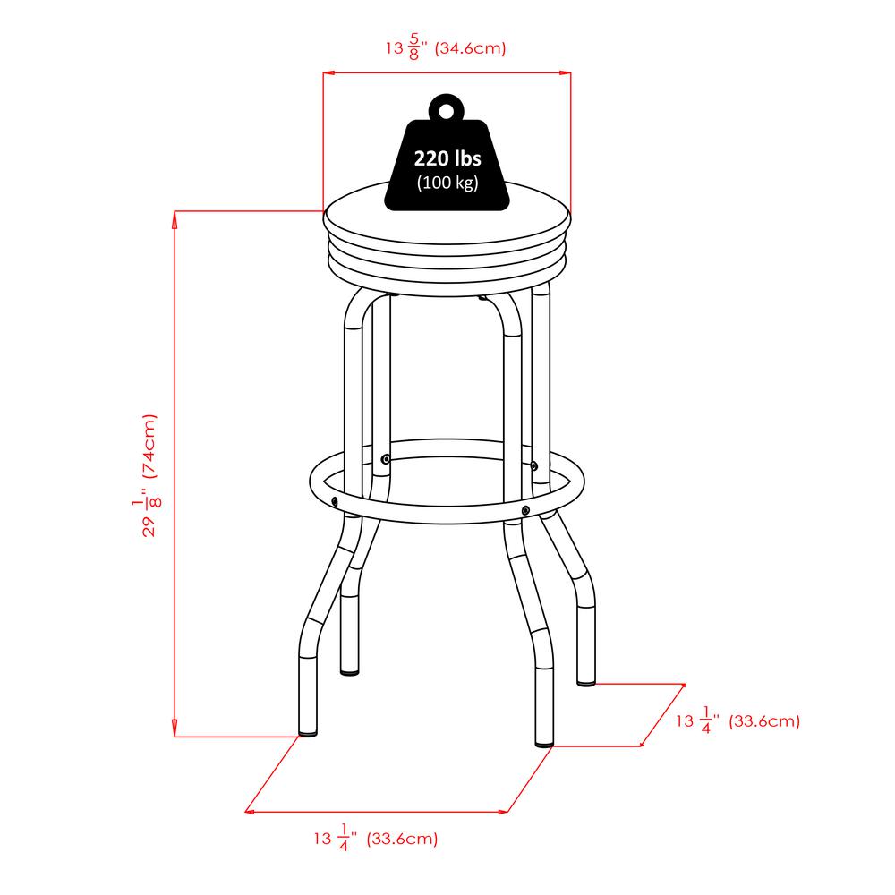 Summit 3-Pc Bar Table Set, 24" Table and 2 Stools. Picture 3