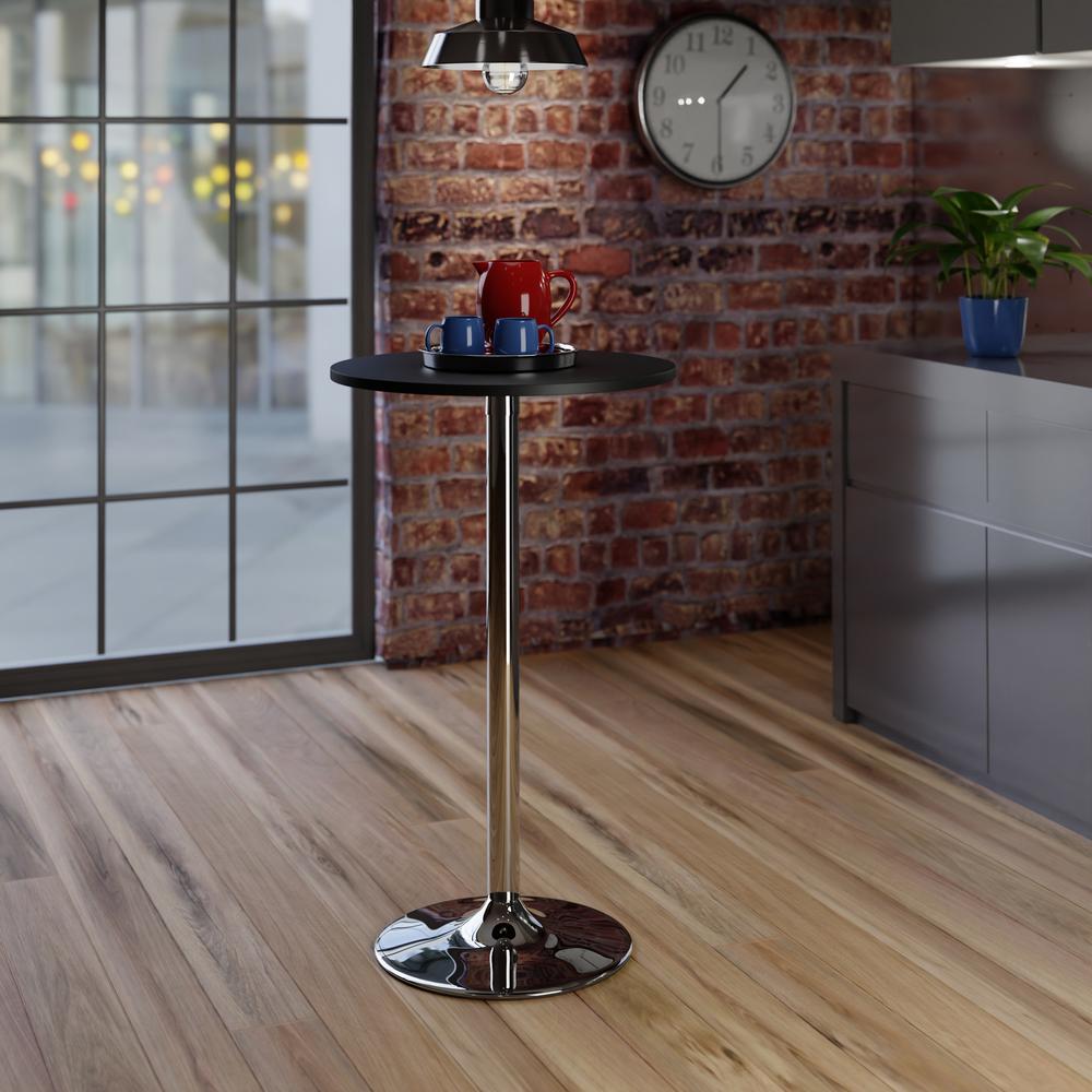 Spectrum Pub Table 24" Round, Black with Chrome. Picture 5
