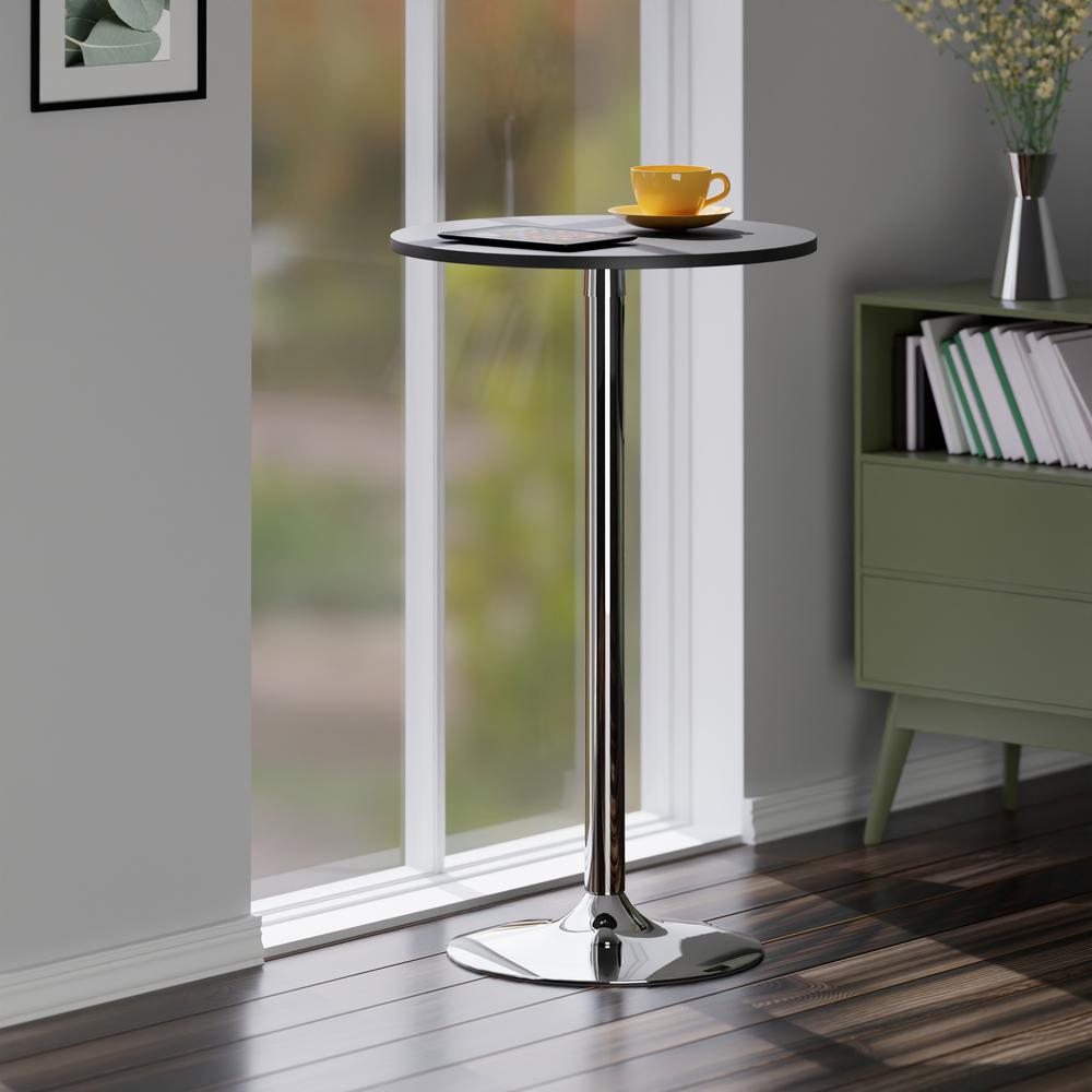 Spectrum Pub Table 24" Round, Black with Chrome. Picture 6