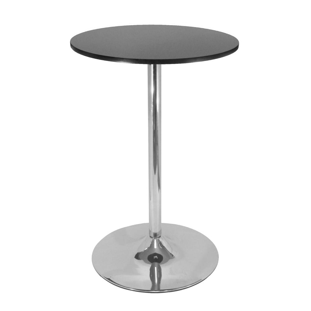 Spectrum Pub Table, 28" Round Black with Chrome Leg. Picture 1
