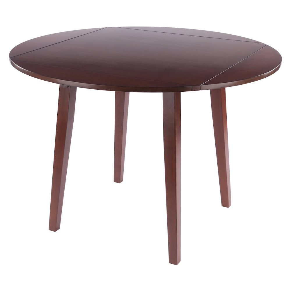 Dawson Round Dining Table, Quad Drop Leaf, Walnut. Picture 1