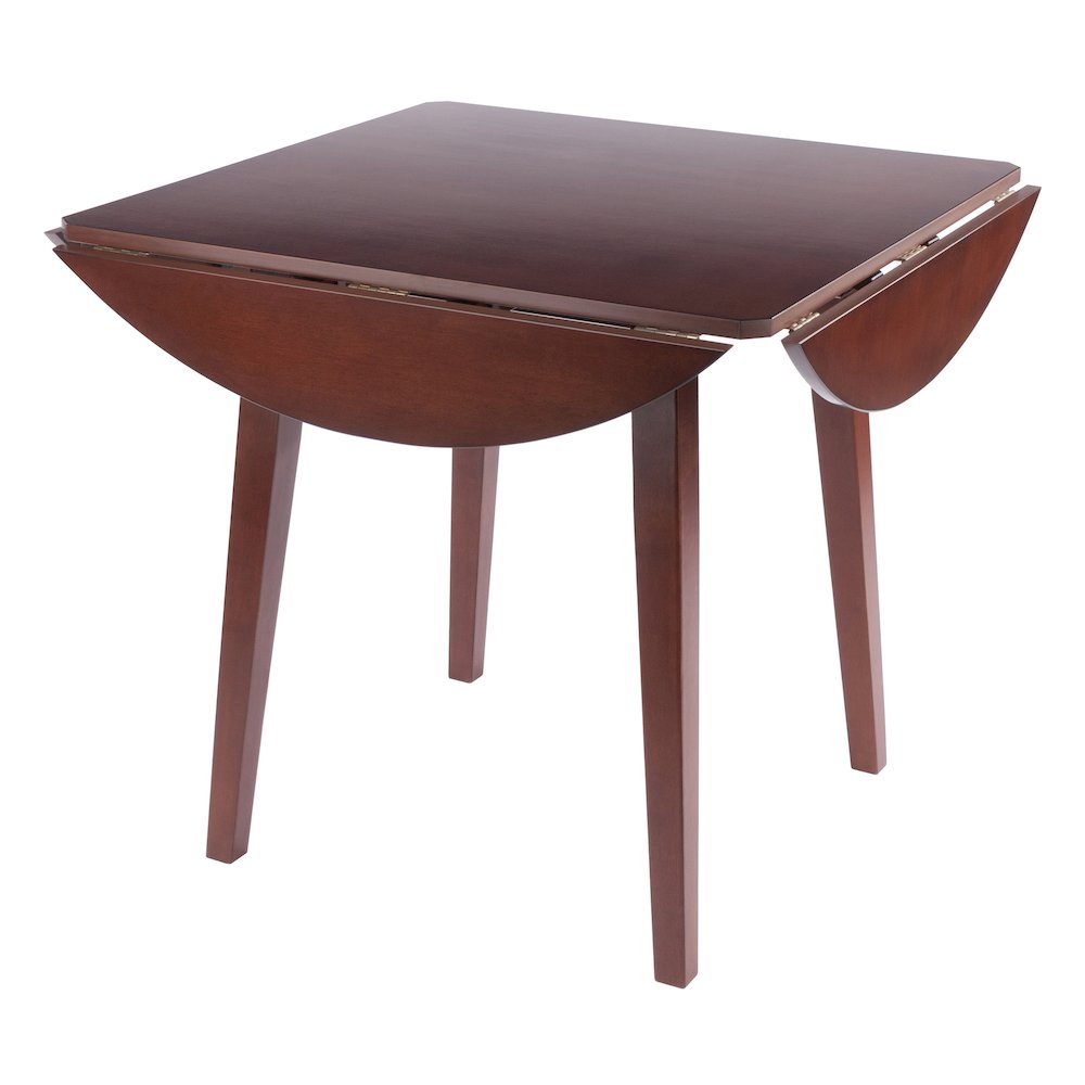 Dawson Round Dining Table, Quad Drop Leaf, Walnut. Picture 2