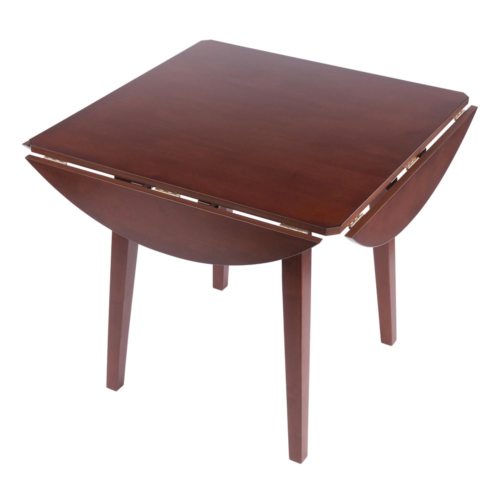 Dawson Round Dining Table, Quad Drop Leaf, Walnut. Picture 9