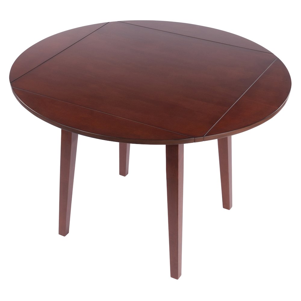 Dawson Round Dining Table, Quad Drop Leaf, Walnut. Picture 10