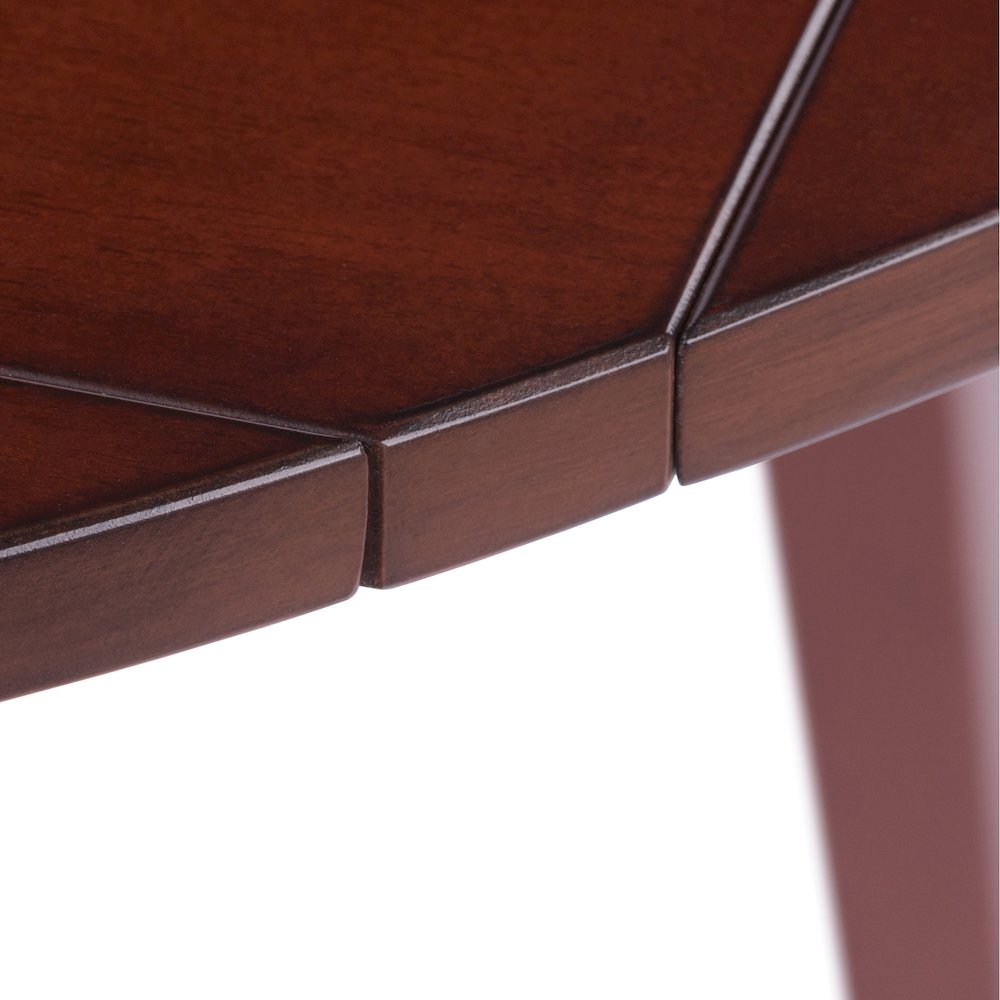 Dawson Round Dining Table, Quad Drop Leaf, Walnut. Picture 14