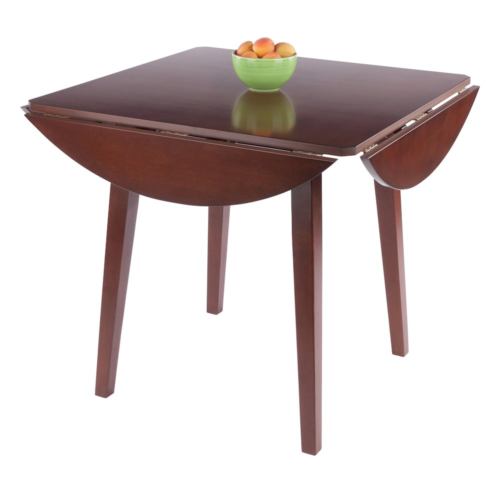 Dawson Round Dining Table, Quad Drop Leaf, Walnut. Picture 17