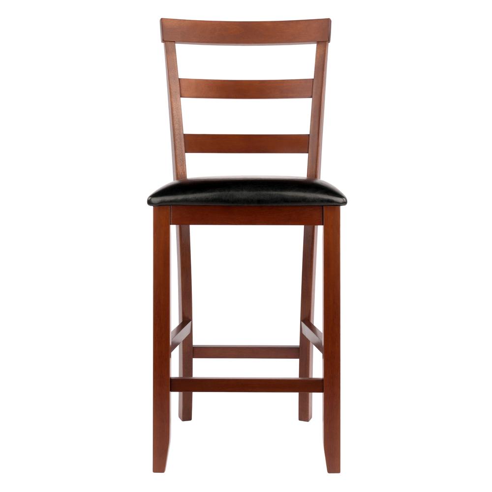 Simone Cushion Ladder-back Seat Counter Stools, 2-Pc Set, Black & Walnut. Picture 3