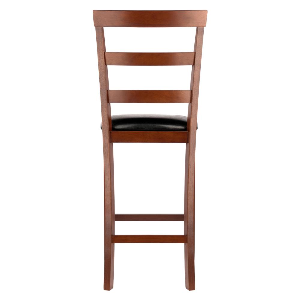 Simone Cushion Ladder-back Seat Counter Stools, 2-Pc Set, Black & Walnut. Picture 5