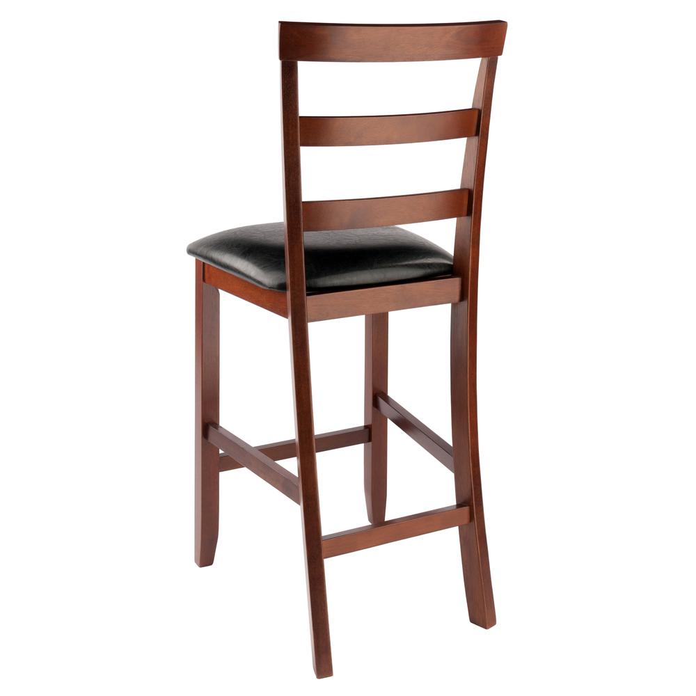 Simone Cushion Ladder-back Seat Counter Stools, 2-Pc Set, Black & Walnut. Picture 6