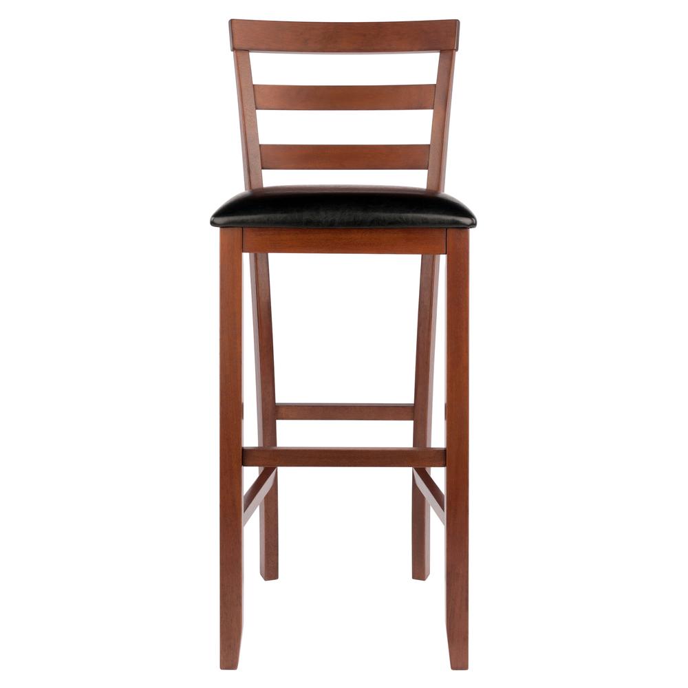 Simone Cushion Ladder-back Seat Bar Stools, 2-Pc Set, Black & Walnut. Picture 3