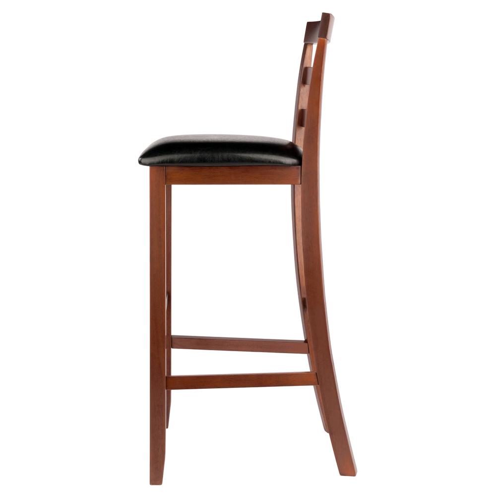 Simone Cushion Ladder-back Seat Bar Stools, 2-Pc Set, Black & Walnut. Picture 4