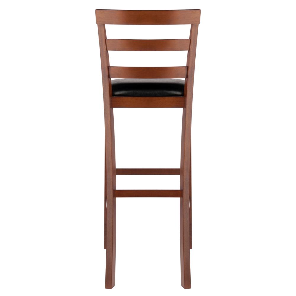 Simone Cushion Ladder-back Seat Bar Stools, 2-Pc Set, Black & Walnut. Picture 5