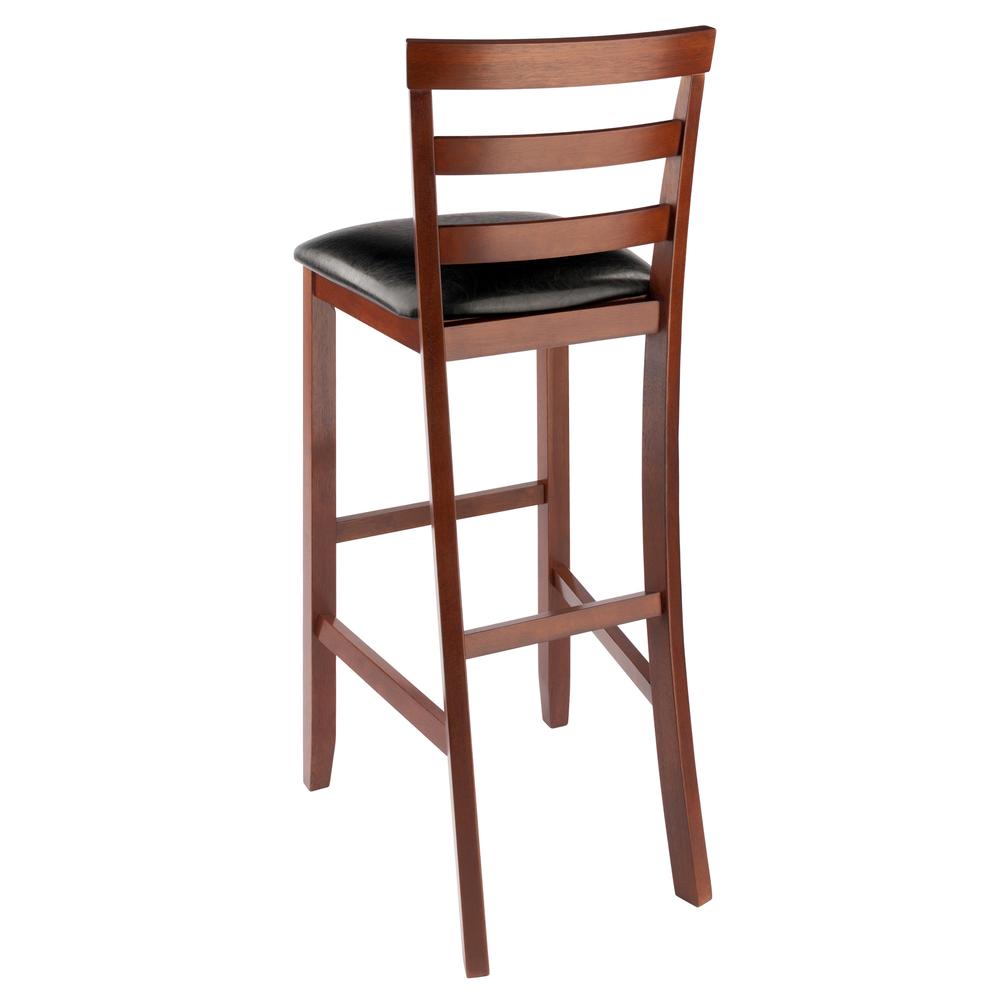 Simone Cushion Ladder-back Seat Bar Stools, 2-Pc Set, Black & Walnut. Picture 6