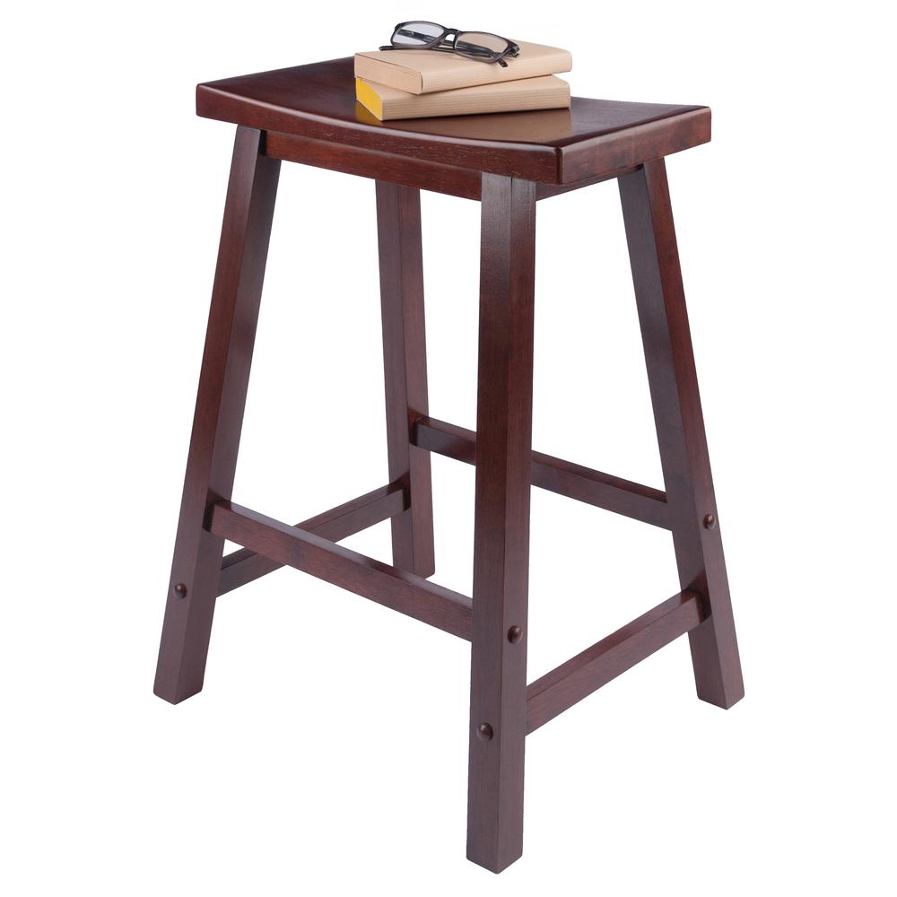 Satori 24" Saddle Seat Bar Stool Antique Walnut. Picture 6