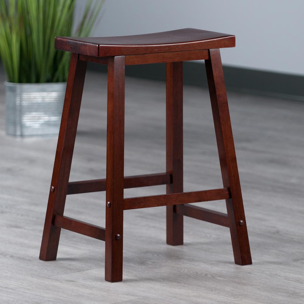Satori 24" Saddle Seat Bar Stool Antique Walnut. Picture 7