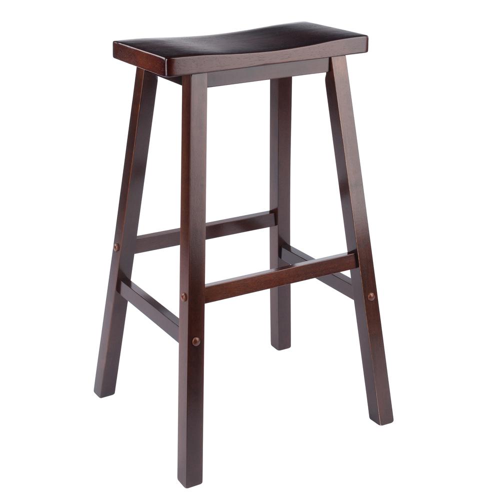 Satori 29" Saddle Seat Bar Stool Antique Walnut. Picture 1