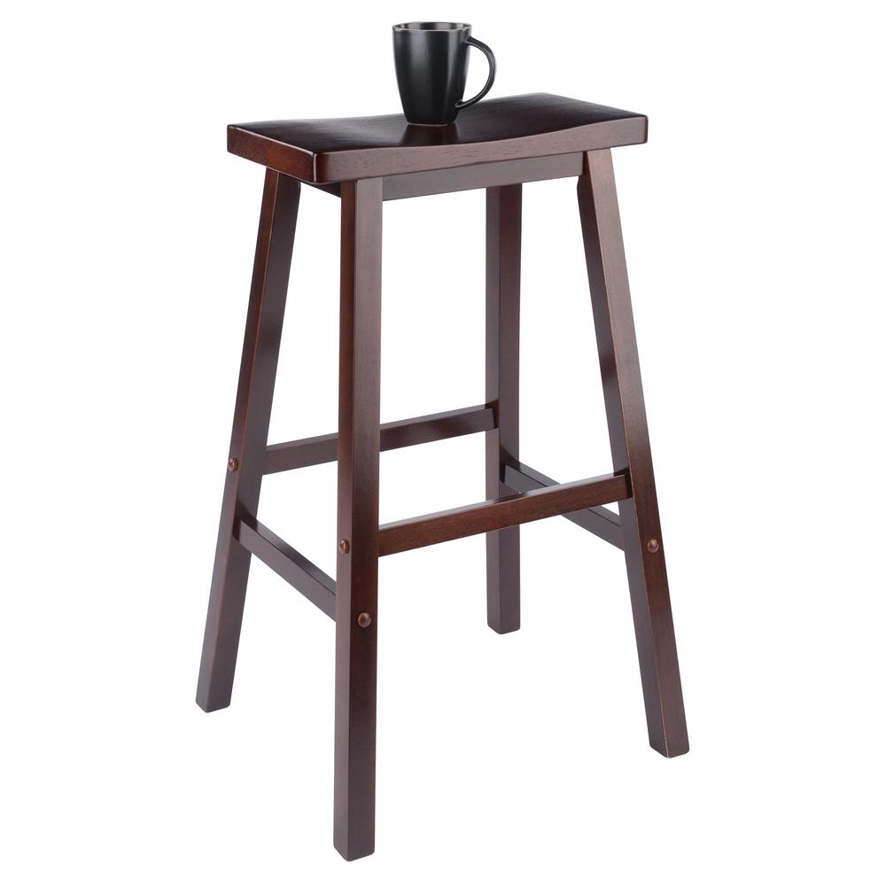 Satori 29" Saddle Seat Bar Stool Antique Walnut. Picture 4