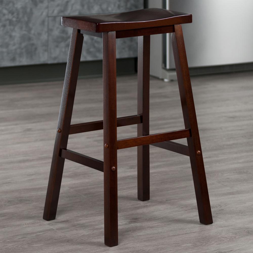 Satori 29" Saddle Seat Bar Stool Antique Walnut. Picture 5