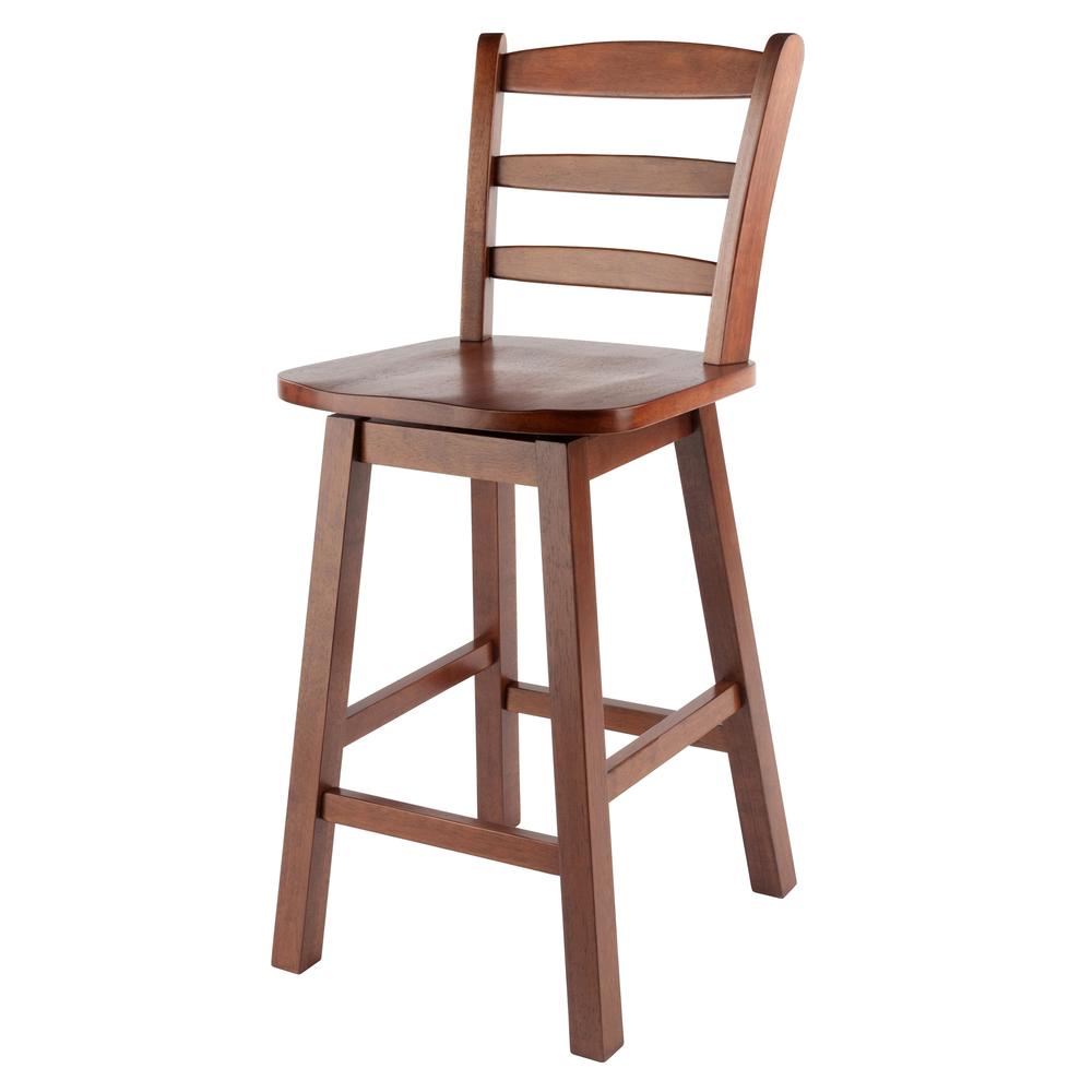 Scalera Ladder Back Swivel Seat Counter Stool, Walnut. Picture 1