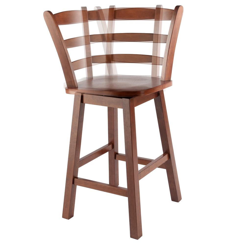 Scalera Ladder Back Swivel Seat Counter Stool, Walnut. Picture 4