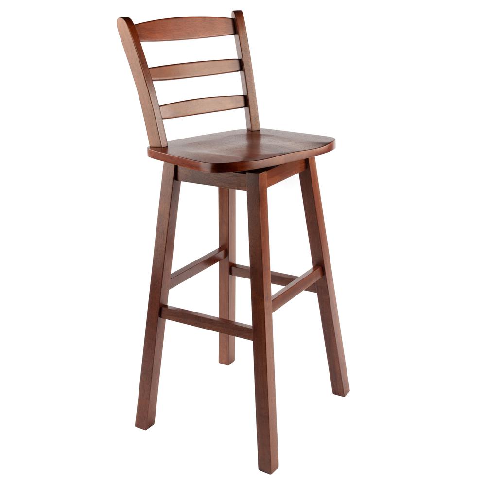 Scalera Ladder Back Swivel Seat Bar Stool, Walnut. Picture 2