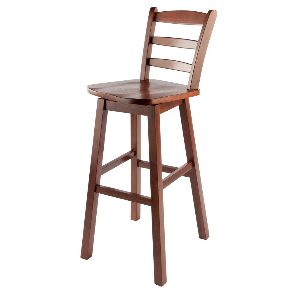 Scalera Ladder Back Swivel Seat Bar Stool, Walnut. Picture 3