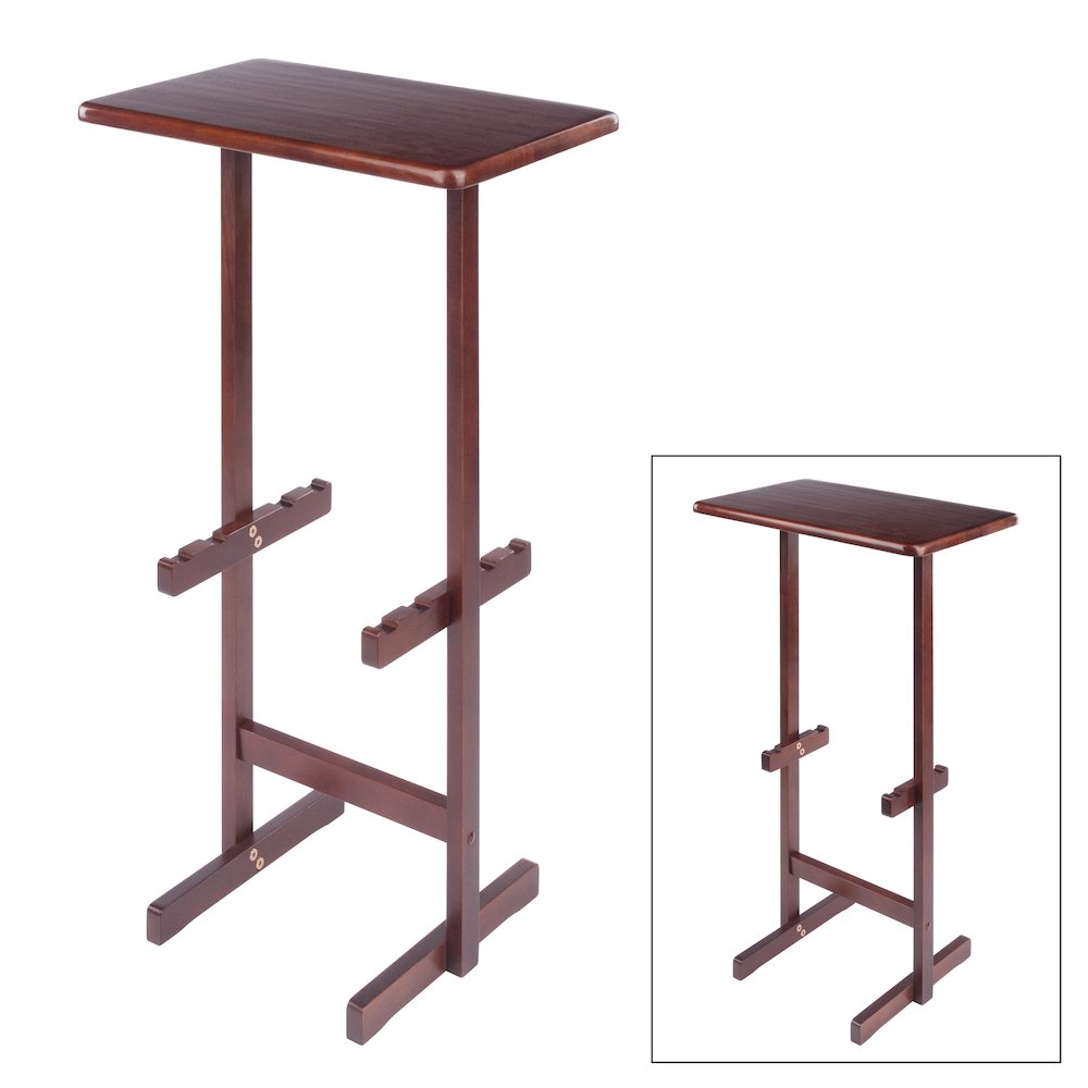 Riley Snack Table Rack, Walnut Finish. Picture 1